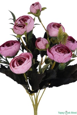 Yapay Pastel Şakayık Gül Demeti 31cm Pembe - 3
