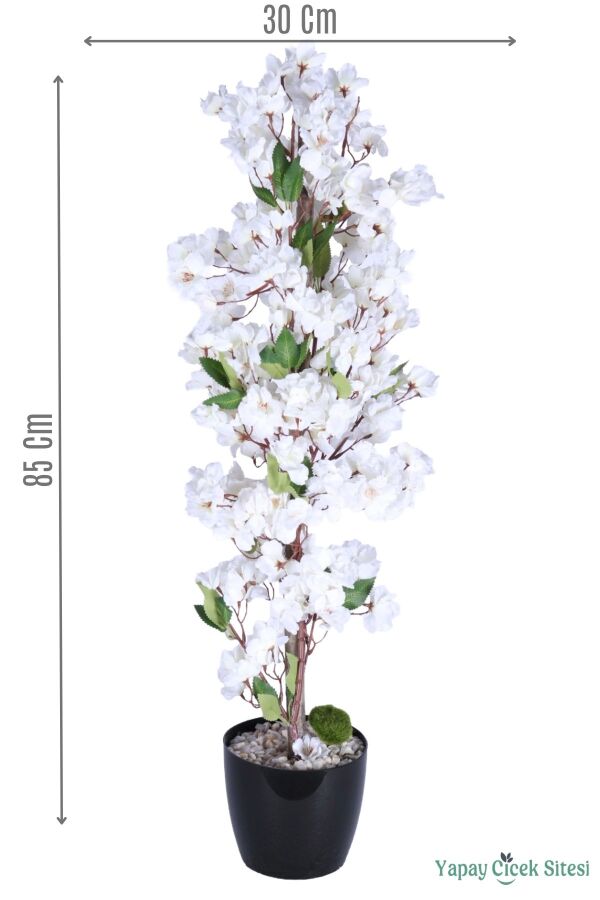 Yapay Sakura Bahar Dalı Ağacı 85 Cm Beyaz - 1