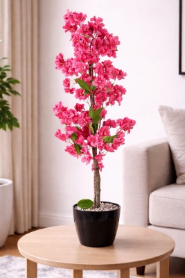 Yapay Sakura Bahar Dalı Ağacı 85 Cm Koyu Pembe - 5