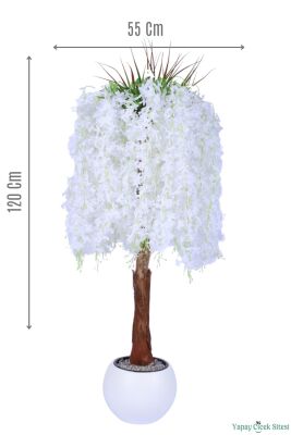 Yapay Söğüt Ağacı 120 cm Beyaz - Yapay Çiçek Sitesi