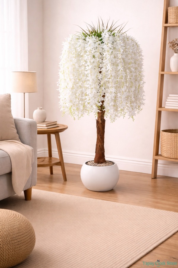 Yapay Söğüt Ağacı 120 cm Beyaz - 3