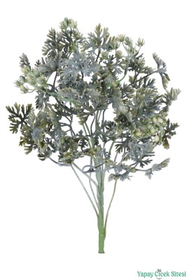 Yapay Tomurcuklu Dusty Miller 35cm Gri-Yeşil - Yapay Çiçek Sitesi