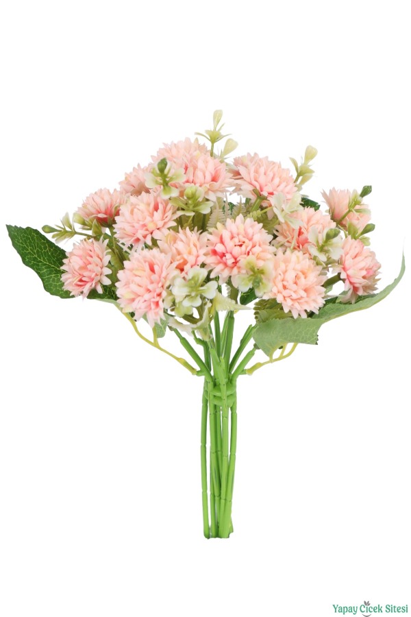 Yapay Tomurcuklu Krizantem 26cm Somon - 2
