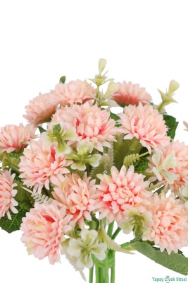 Yapay Tomurcuklu Krizantem 26cm Somon - 3