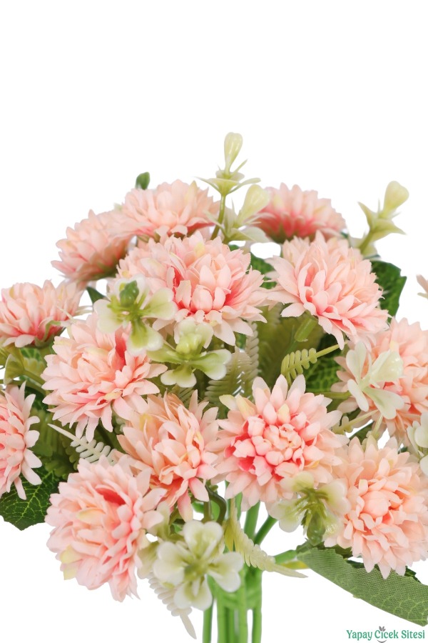 Yapay Tomurcuklu Krizantem 26cm Somon - 3