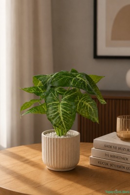 Yapay Tropik Ok Yapraklı Bitkisi 46cm Yeşil - 2