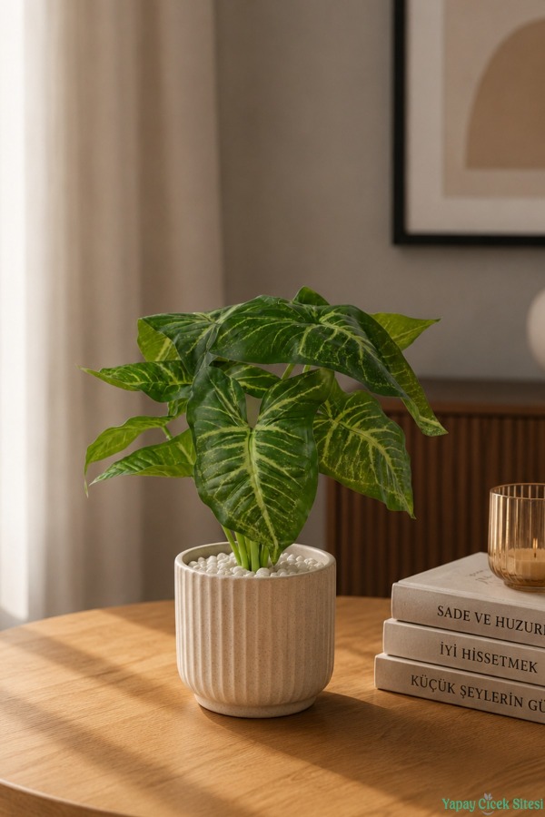 Yapay Tropik Ok Yapraklı Bitkisi 46cm Yeşil - 2